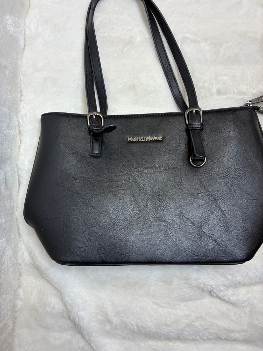 Montana West Black Leatherette Shoulder Bag